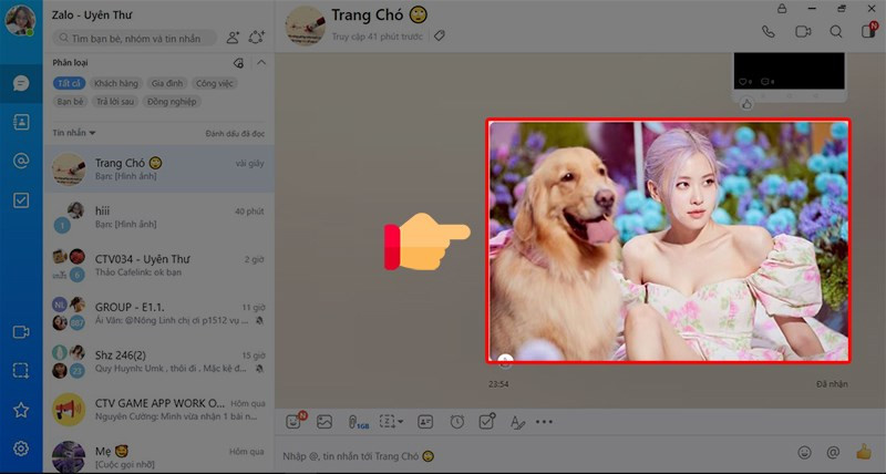 Chọn ảnh/video trên Zalo máy tính