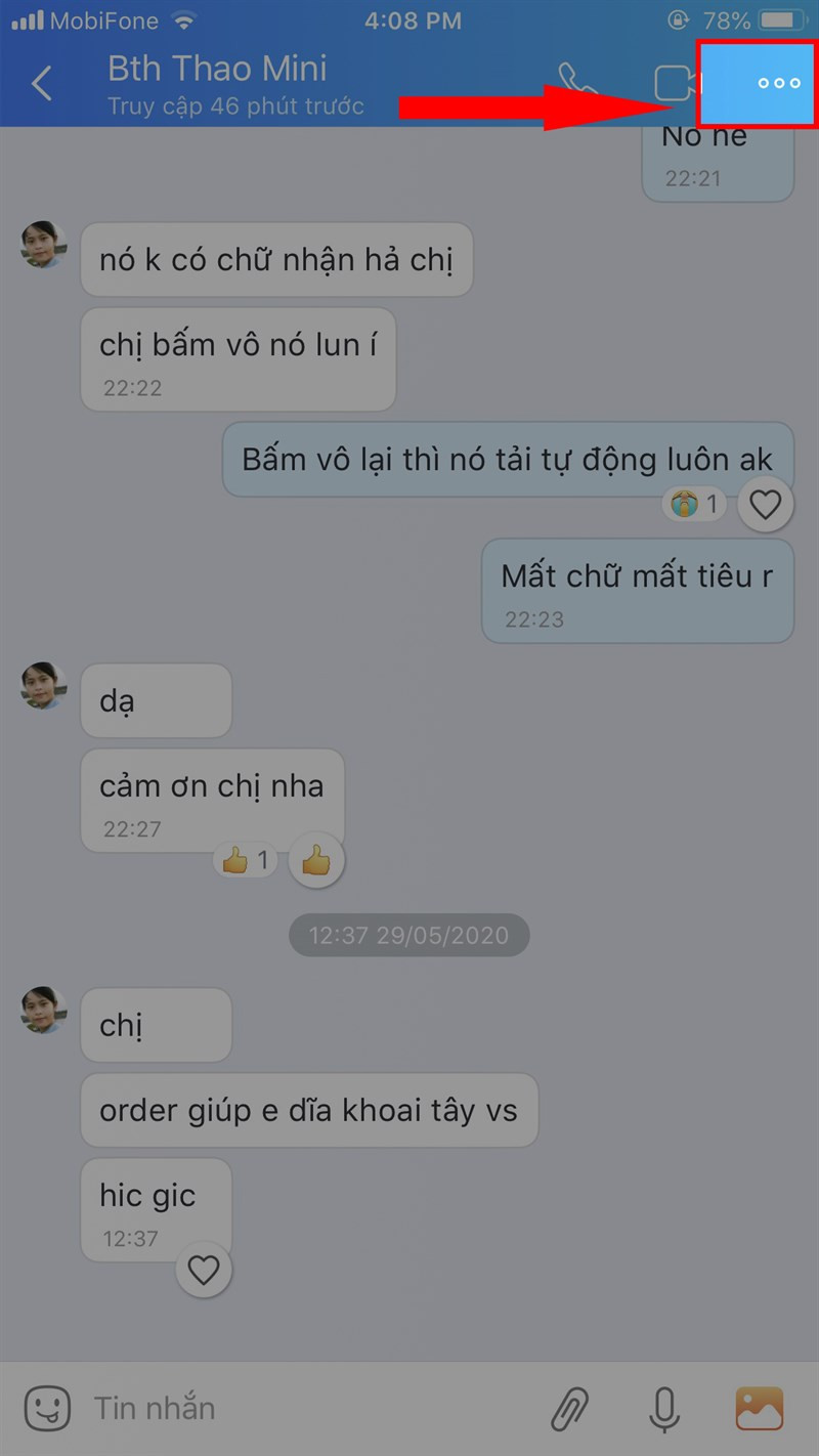 Chọn biểu tượng ba chấm