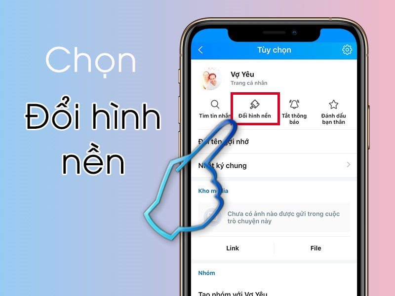 Chọn Đổi hình nền trên Zalo iOS