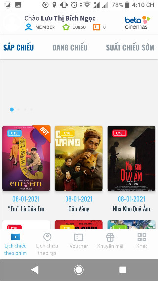 Chọn ghế ngồi trên Beta Cineplex