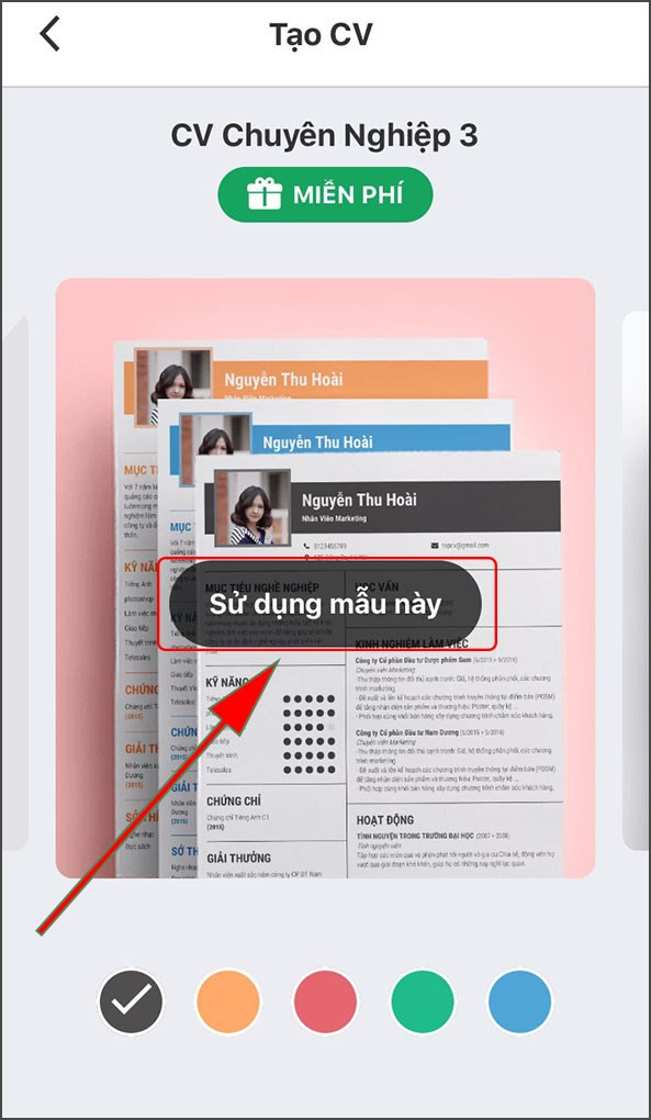 Chọn mẫu CV