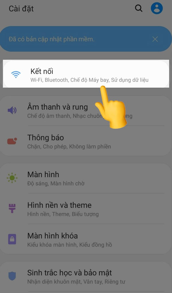 Chọn mục Kết nối