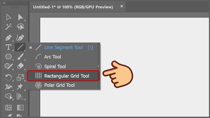 Chọn Rectangular Grid Tool