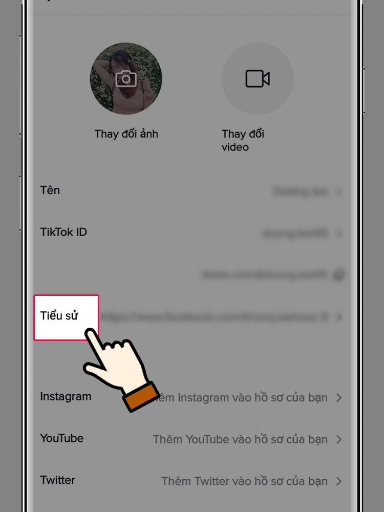 Chọn Sửa hồ sơ trên TikTok