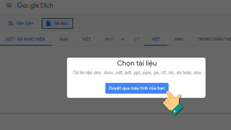 Chọn tài liệu từ máy tính.