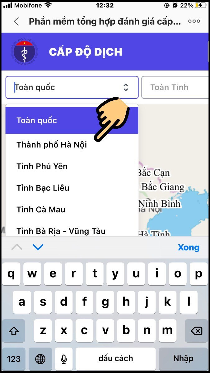 Chọn tỉnh/thành phố