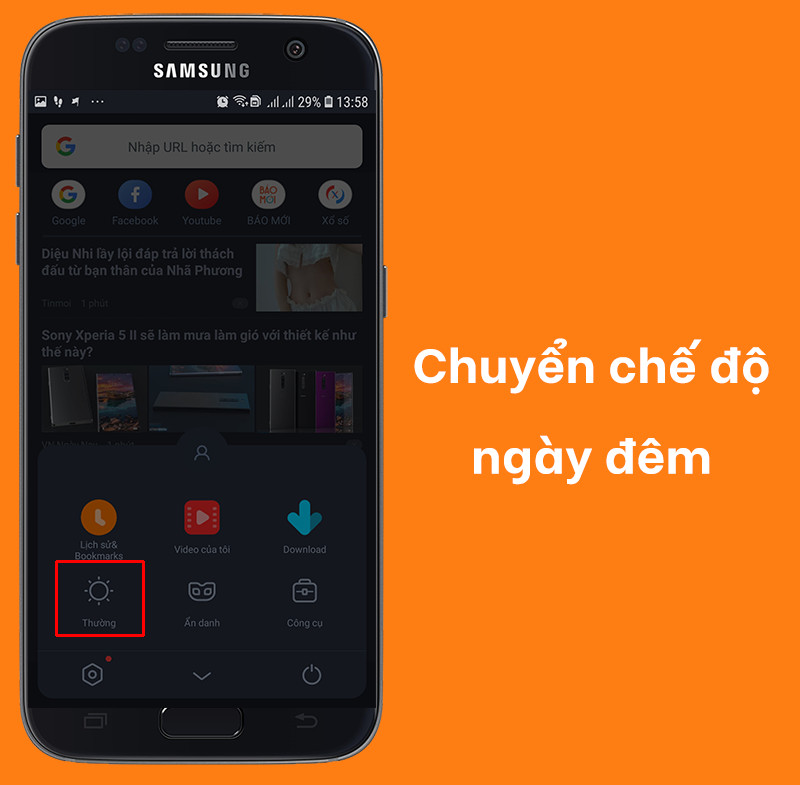 chuyển chế độ ngày và đêm