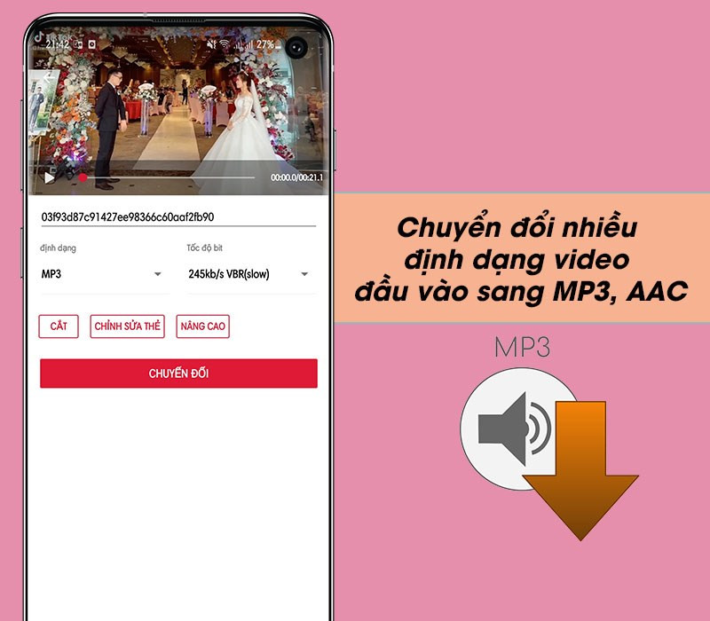 Chuyển đổi video sang MP3, AAC