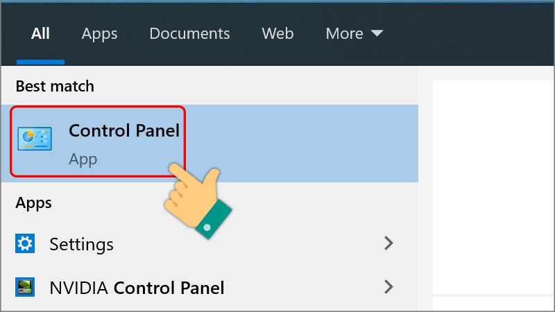 Click vào Control Panel