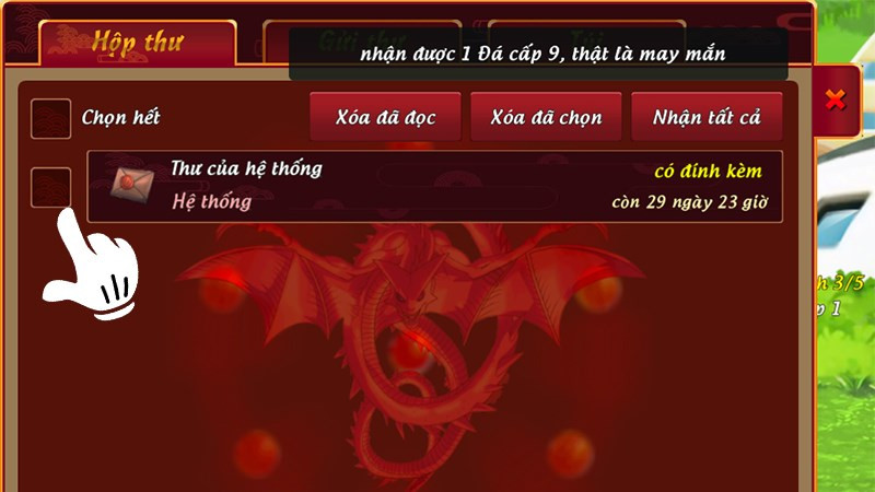 Click vào Thư hệ thống