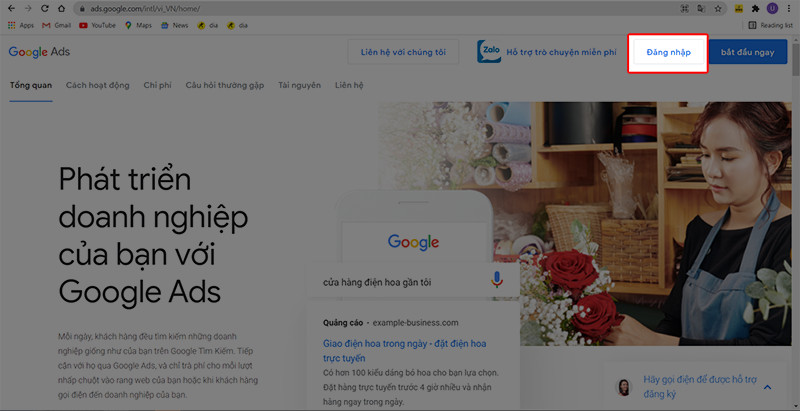 Đăng nhập Google Ads