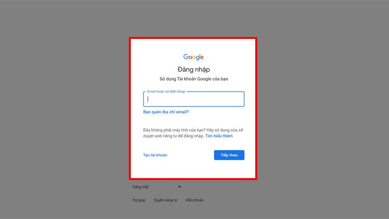 Đăng nhập Google Takeout