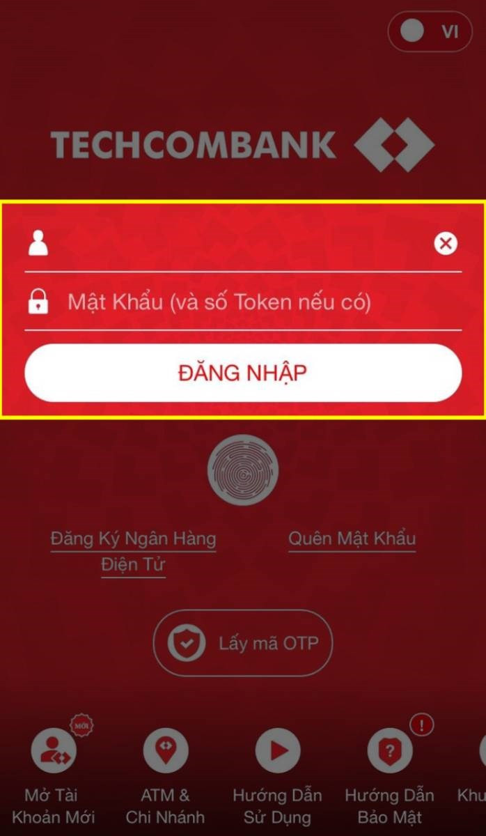 Đăng nhập ứng dụng F@st Mobile