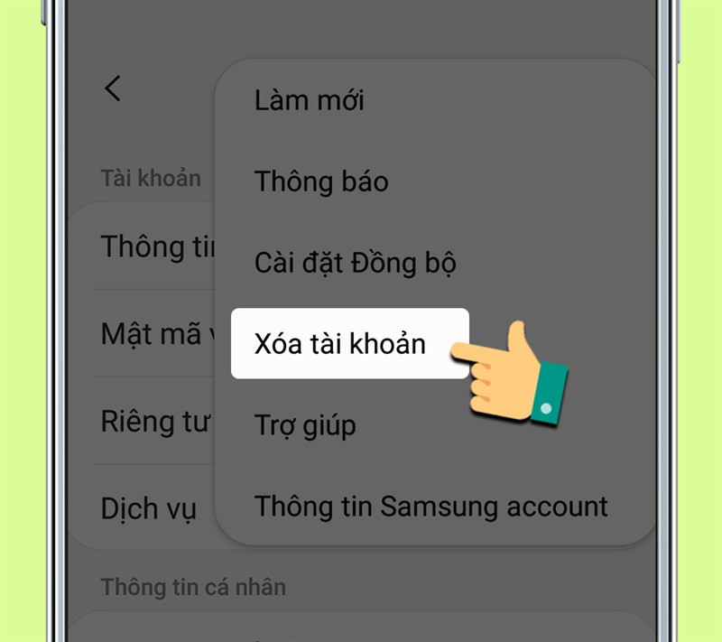 Đăng xuất hoặc Xóa tài khoản