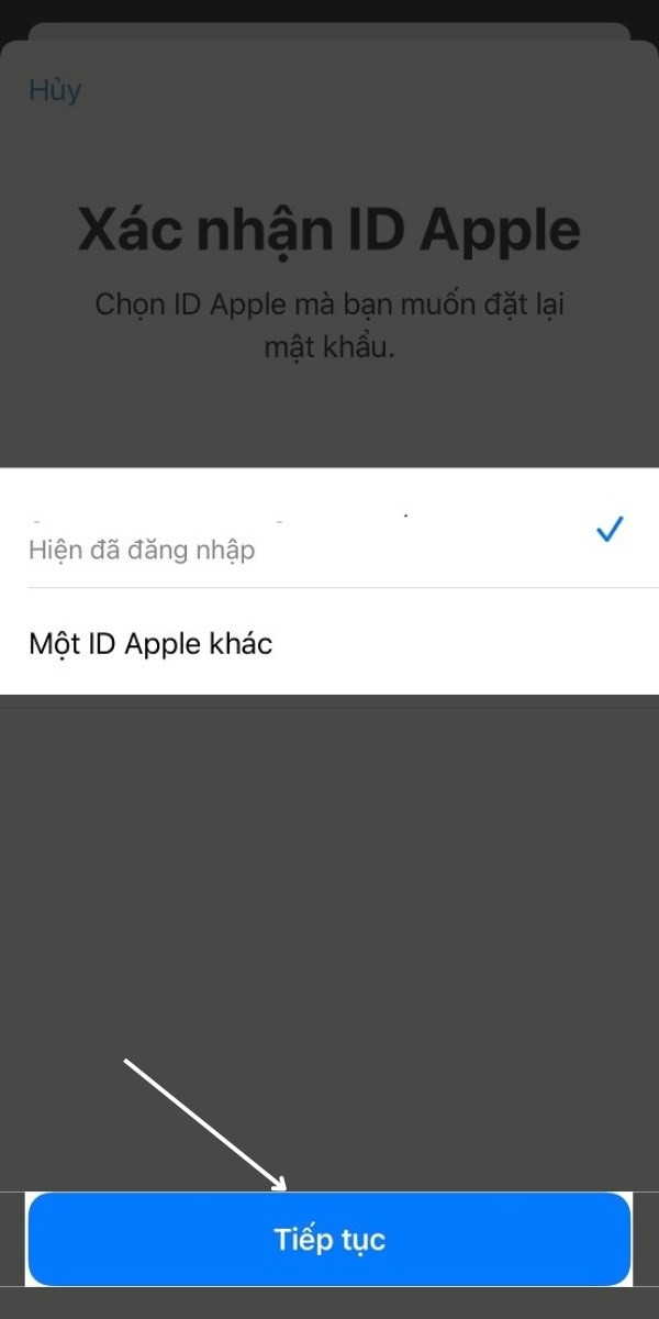 Đặt lại mật khẩu Apple ID