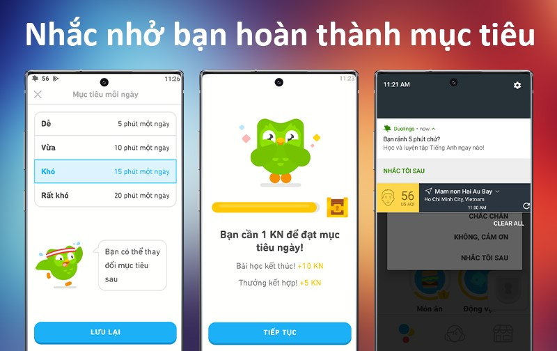 Đặt mục tiêu học tập trên Duolingo