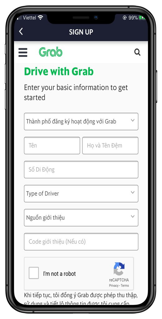 Dễ d&agrave;ng đăng k&yacute; trở th&agrave;nh đối t&aacute;c của Grab