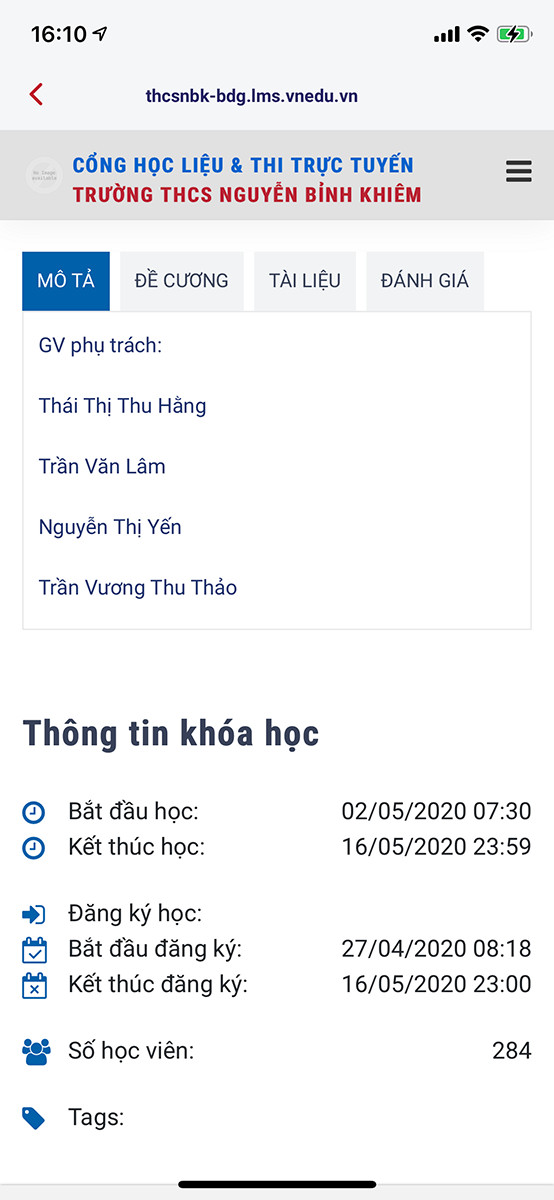 Dễ d&agrave;ng trao đổi với gi&aacute;o vi&ecirc;n