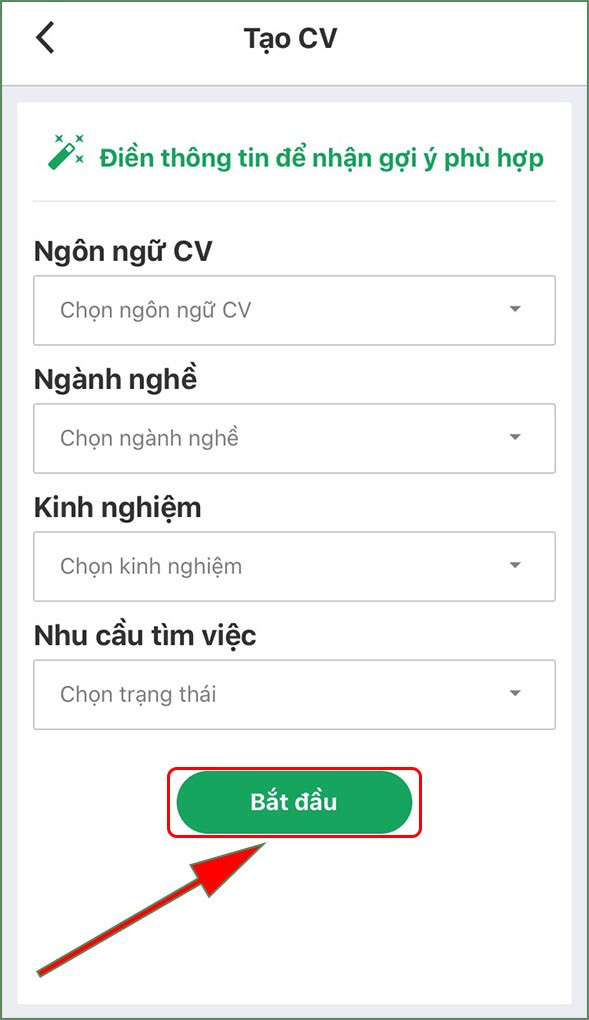 Điền thông tin cá nhân