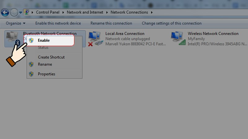 Enable Bluetooth trên Windows 7