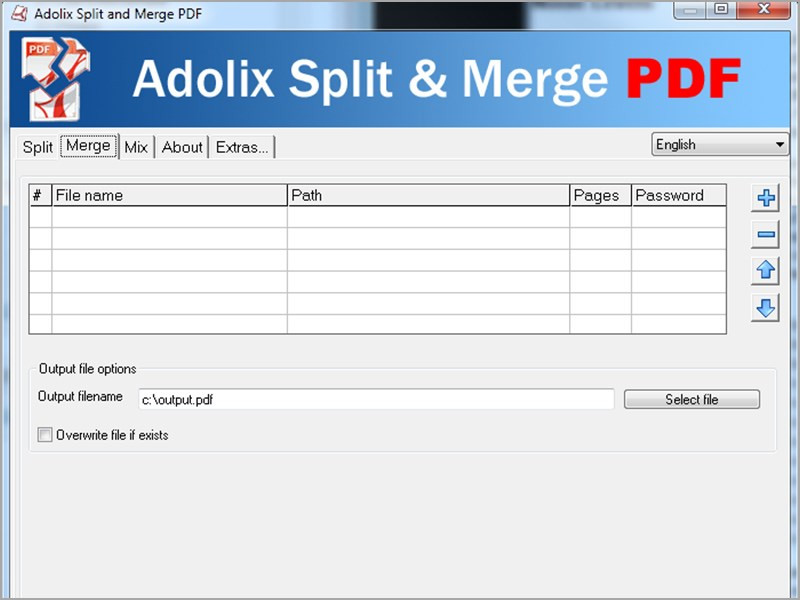 Giao diện Adolix Split & Merge PDF