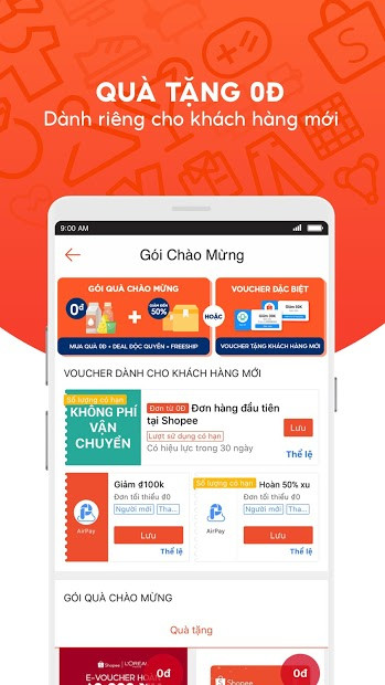 Giao diện giỏ hàng trên Shopee