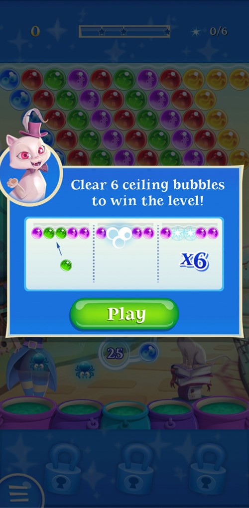 Giao diện màn chơi Bubble Witch 2 Saga