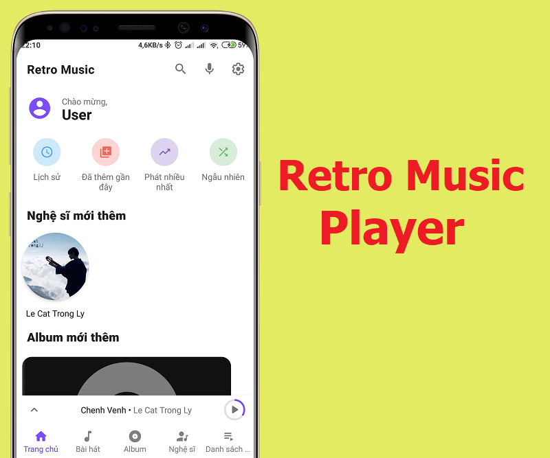 Giao diện Retro Music Player