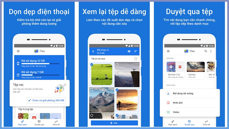 Google Files: Quản lý bộ nhớ