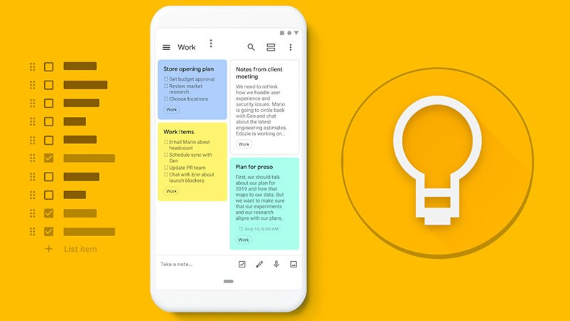 Google Keep: Ghi chú và nhắc nhở tiện lợi