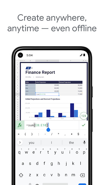 Google Sheets trên điện thoại