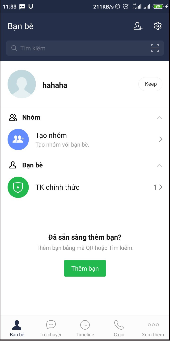 Hoàn tất đăng ký Line