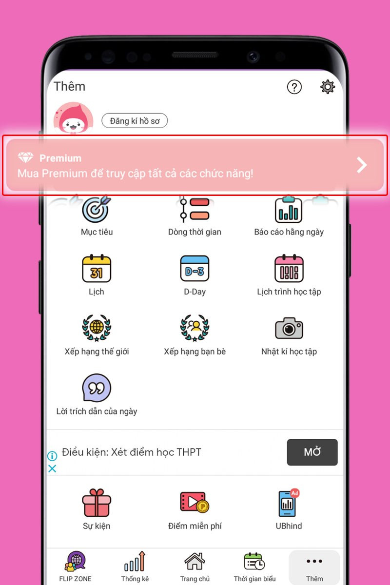 Học tập chăm chỉ, tích lũy xu nâng cấp tài khoản lên Premium