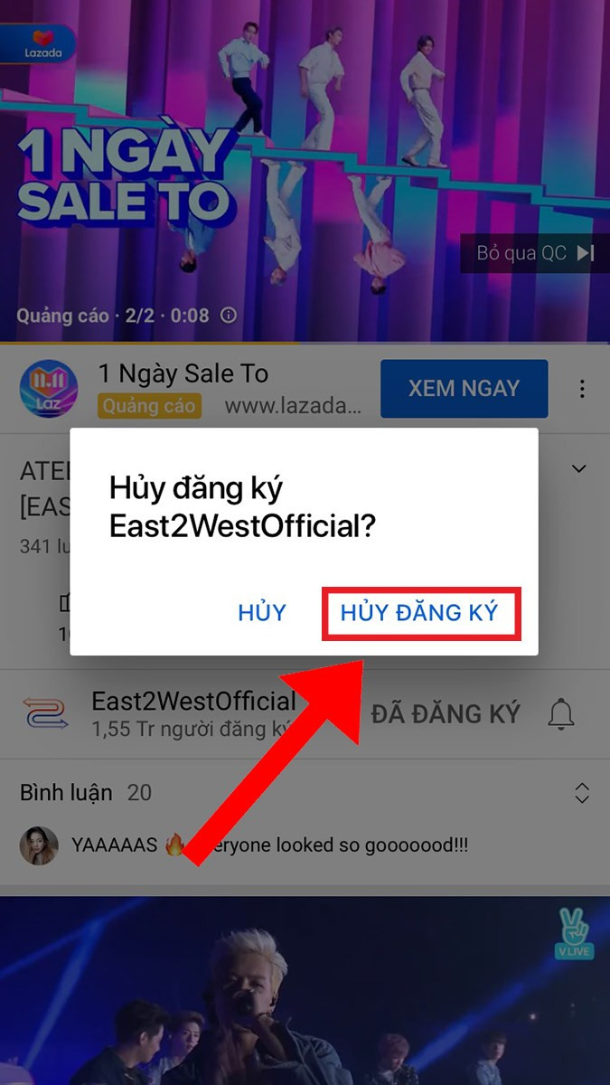 Hủy đăng ký qua video