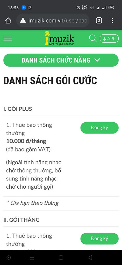 Hủy nhạc chờ trên website imuzik