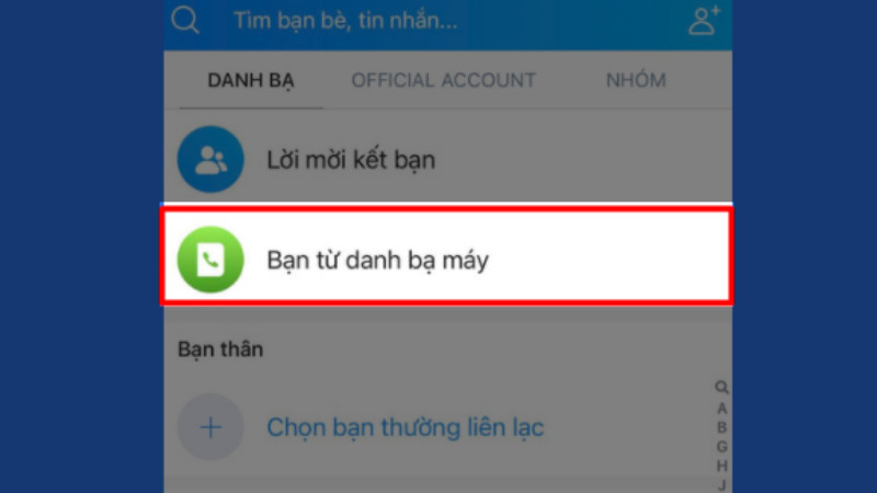 Kết bạn Zalo trên điện thoại