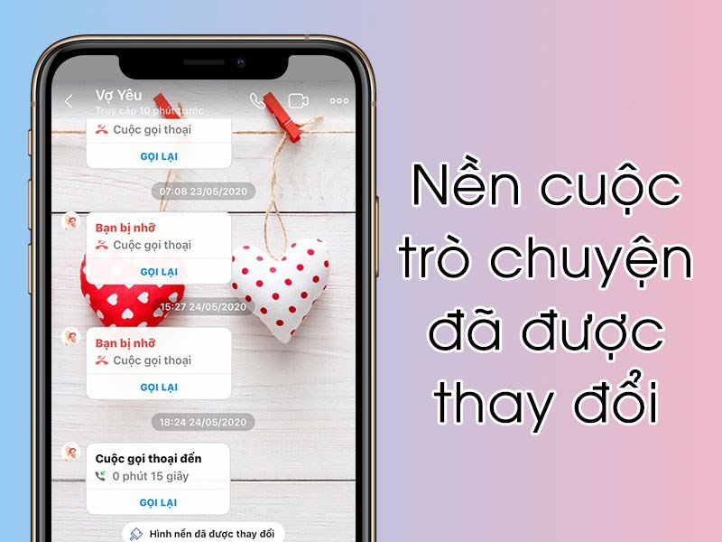 Kết quả đổi hình nền Zalo iOS