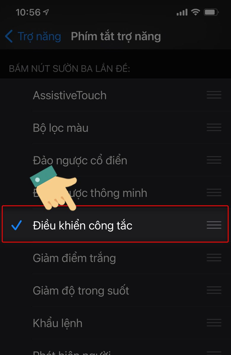 Kích hoạt điều khiển công tắc