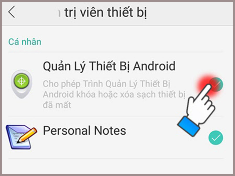 Kích hoạt Quản lý thiết bị Android