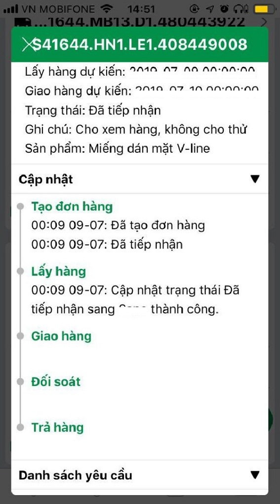 Kiểm tra tình trạng đơn hàng