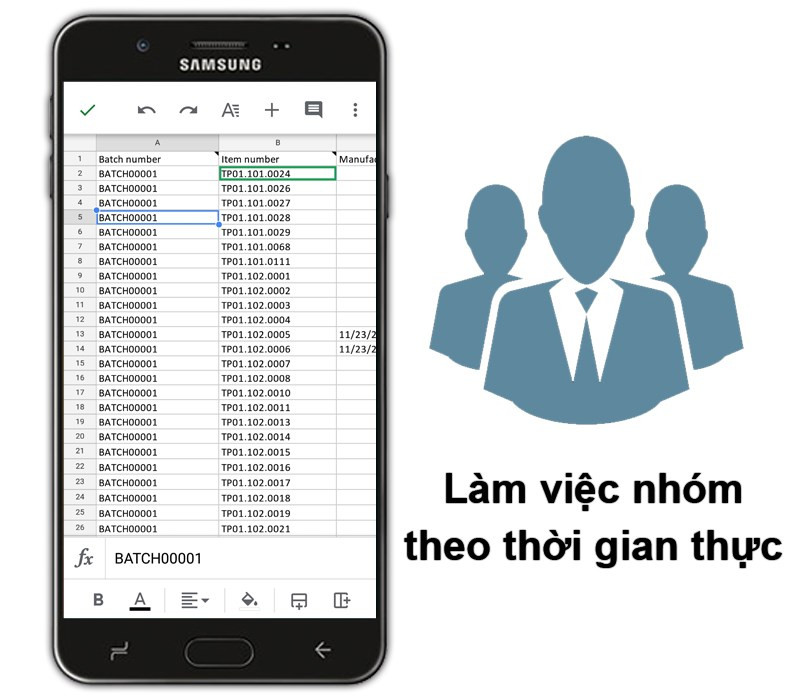 Làm việc nhóm trên Google Sheets