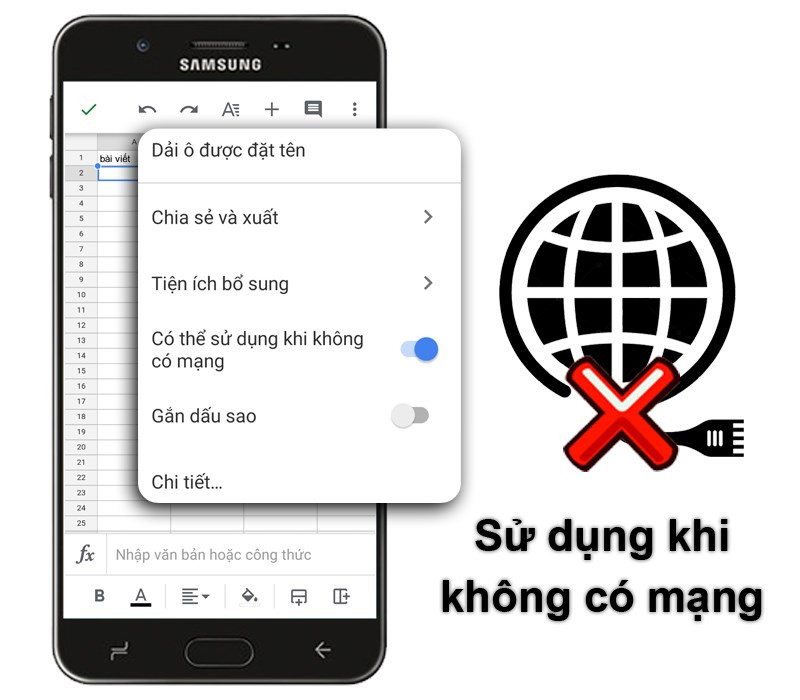 Làm việc offline trên Google Sheets