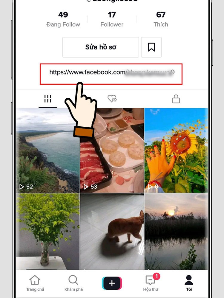 Link Facebook đã được thêm vào TikTok