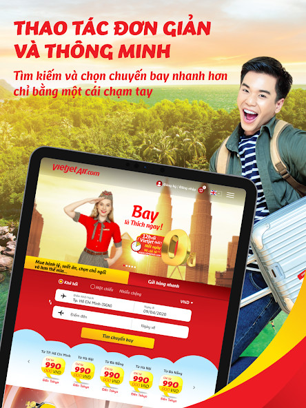 Lựa chọn dịch vụ bổ sung trên ứng dụng Vietjet Air