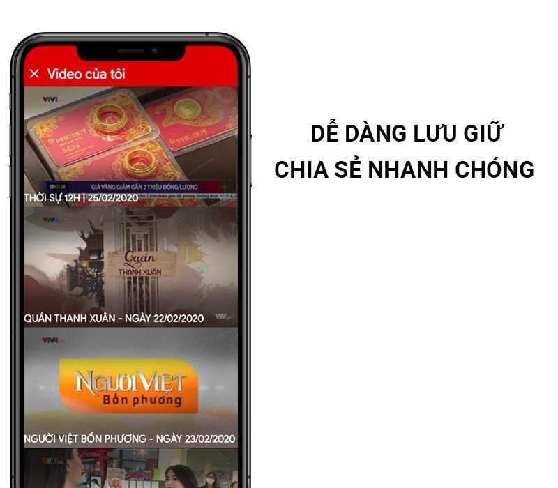 Lưu c&aacute;c video y&ecirc;u th&iacute;ch v&agrave;o bộ sưu tập, dễ d&agrave;ng chia sẻ