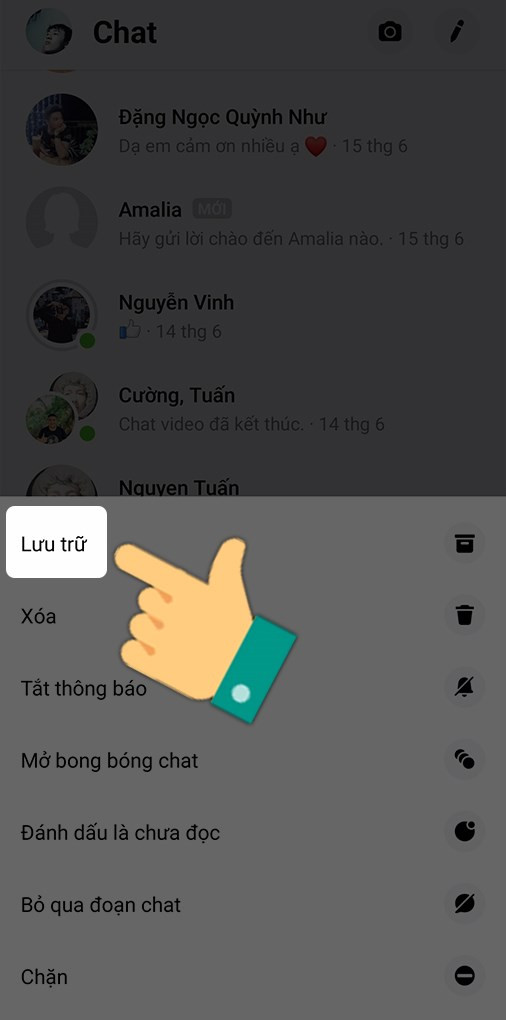 Lưu trữ tin nhắn Messenger trên điện thoại