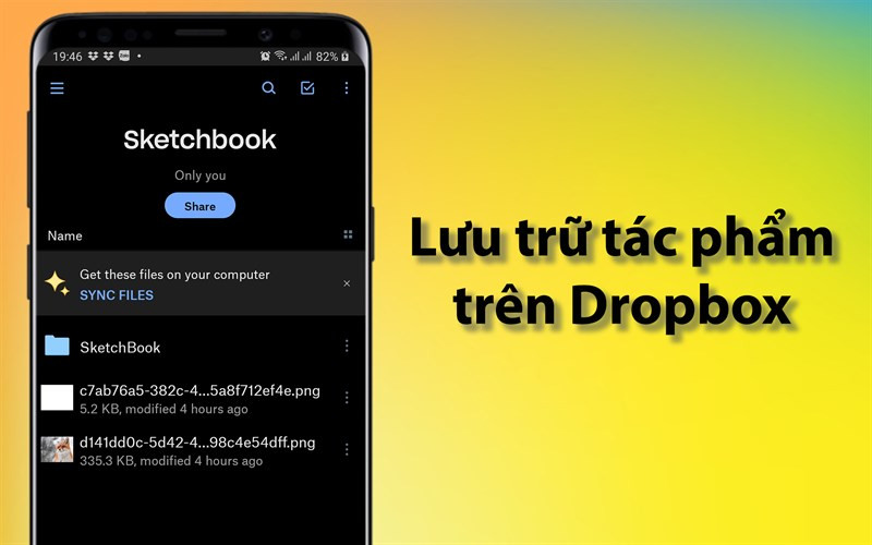 Lưu trữ trên Dropbox trong SketchBook