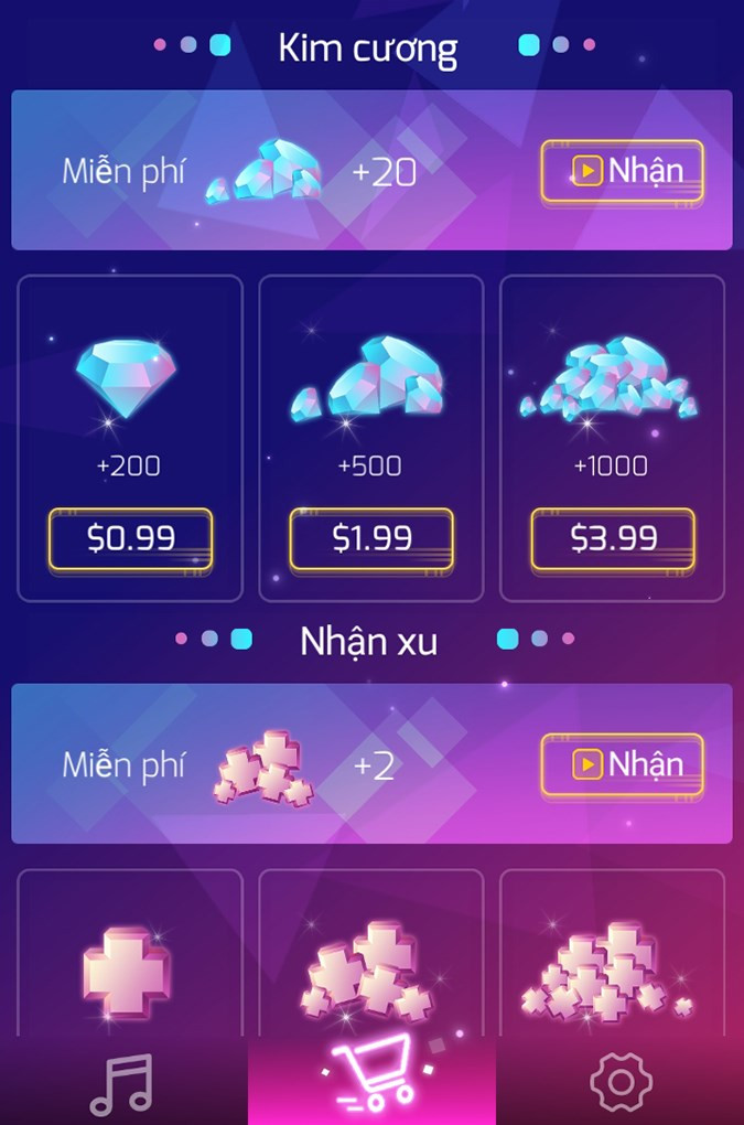 Màn hình mua hàng trong game