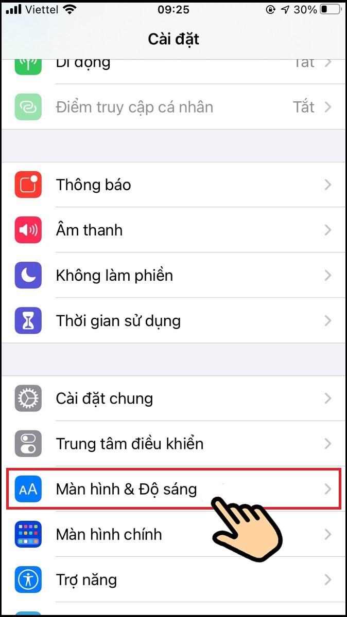 Mở Cài đặt iPhone