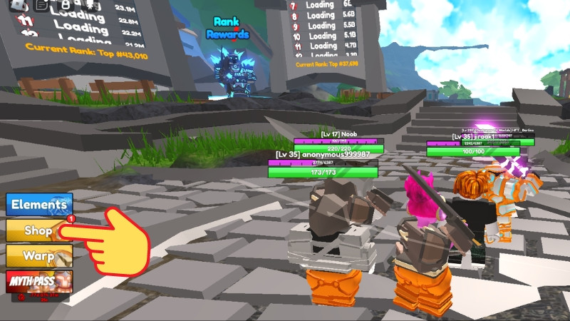 Mở Roblox và vào game Elemental Dungeons